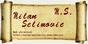 Milan Selimović vizit kartica